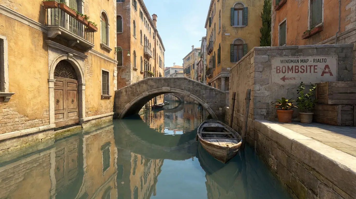 A GIGN operative rappelling down a wall on Nuke