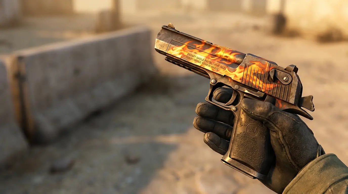 A dropped AWP 'Dragon Lore' lying on the ground in the grass of Ancient