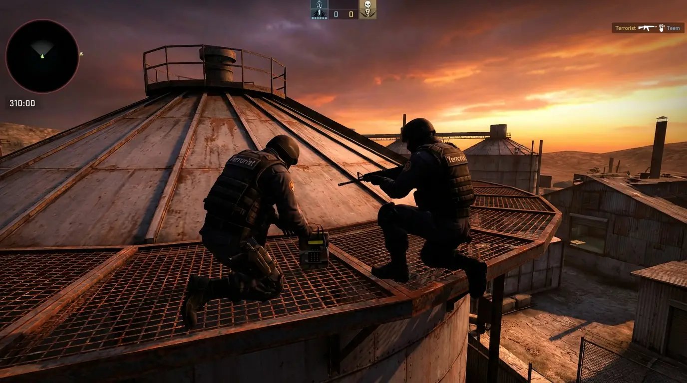 A terrorist holding a Molotov cocktail